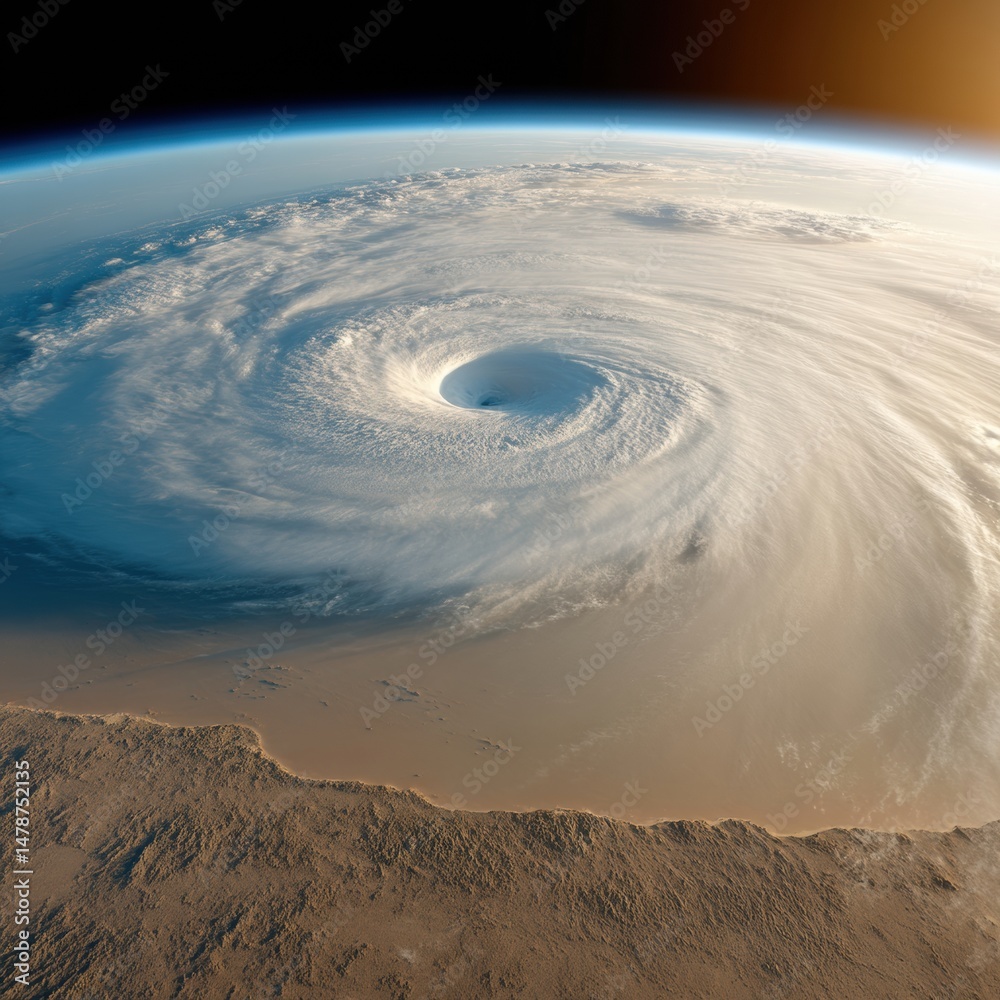 Aufkleber climate crisis visualization immersive satellite imagery of catastrophic hurricane dynamics - cuttin