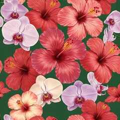 Obraz premium red and white flowers