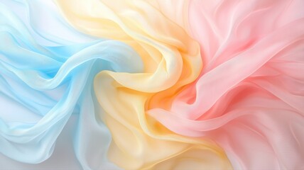 Obraz premium Soft Flowing Pastel Fabric Background with Gradient Colors fabric pastel gradient soft background