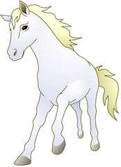 駆ける馬　正面