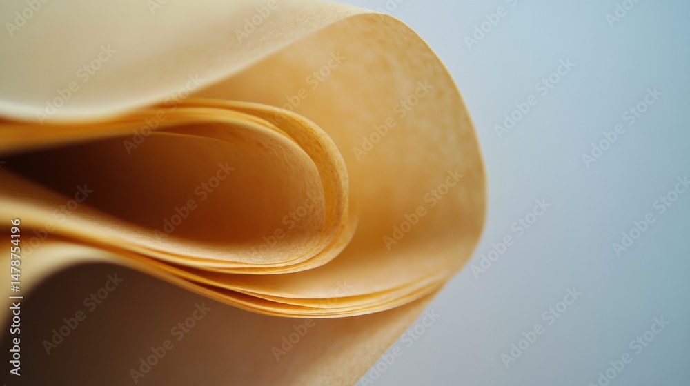Poster Soft Aesthetic Paper Curves Minimalist Textural Design for Creative Branding, Editorial Content and Artistic Visual Storytelling in Digital Media