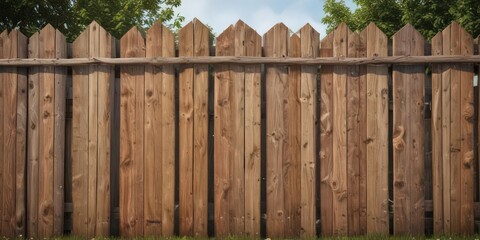 Realistic outdoor poster, wooden fence background,  sunlight,  poster