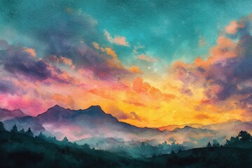 Abstract art teal blue green gradient paint background with liquid fluid grunge texture. High quality