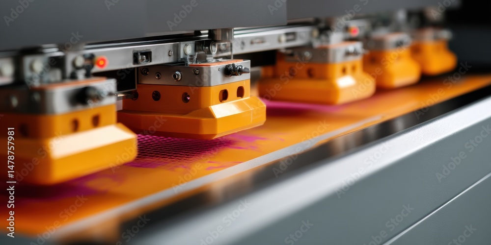 Fototapete advanced industrial screen printing revolution high-precision digital textile machinery transforming
