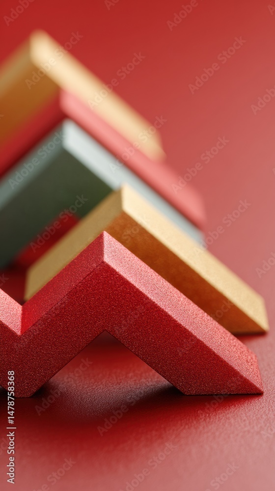 Poster geometric minimalism bold architectural blocks illustrating dynamic corporate strategy, design innov