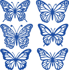 Set of butterflies, butterflies template, butterfly vector, cut files, laser cut, Silhouette, Cricut, EPS