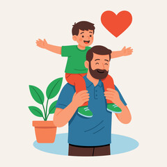 Happy Father's Day Vector Template