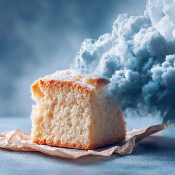 Cloud-Soft Culinary Artistry Ethereal Sponge Cake Reimagining Baking Aesthetics with Avant-Garde Visual Storytelling for Digital Food Experiences