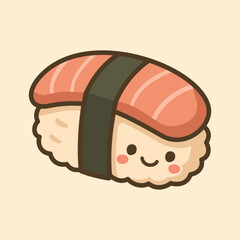 Kawaii Design Style Sushi Vector Template