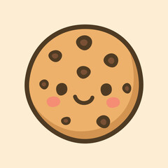 Kawaii Design Style Cookies Vector Template