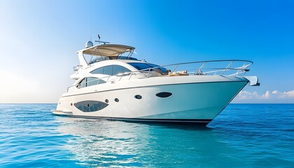 Luxurious yacht gracefully gliding on tranquil waters.