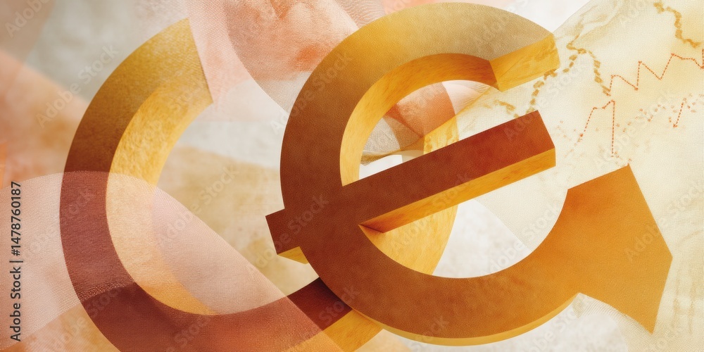 Fototapete Fluid Fintech Dynamics Abstract Euro Symbol Visualizing Global Investment Trends with Minimalist Gradient Design for Digital Financial Storytelling