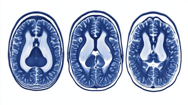 Brain MRI Scans Showing Hydrocephalus Condition Axial View Medical Illustration Healthcare Imaging