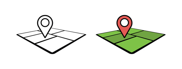 Plot Area Map Pin Icon – Land Parcel Locator, Property Boundary Symbol, GIS Real Estate Mapping, Geolocation Marker, Spatial Data Visualization Vector