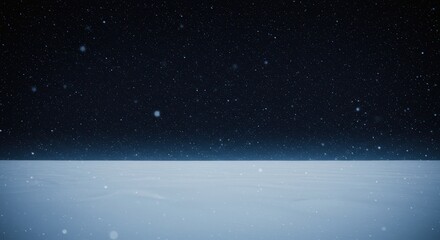 Naklejka premium Night Stars Snowfall Winter Landscape