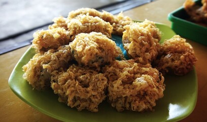 Perkedel, potato balls with spices and fried with eggs, a typical Indonesian dish that is suitable as a side dish