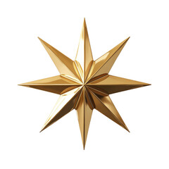 Obraz premium Golden Star Decoration with Sharp Points for Festive Occasions and Home Decor on transparent background