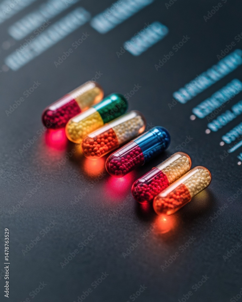 Poster Neuroenhancement Frontier Precision Multicolor Nootropic Capsules Illuminating Cognitive Performance Optimization for Biohackers and Digital Wellness Pioneers