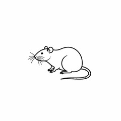 Simple Line Art Illustration of a Mouse