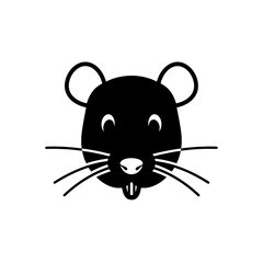 Minimalist Rat Icon: Zodiac Symbol, Graphic Silhouette