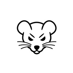 Minimalist Rat Head Illustration - Vector Icon