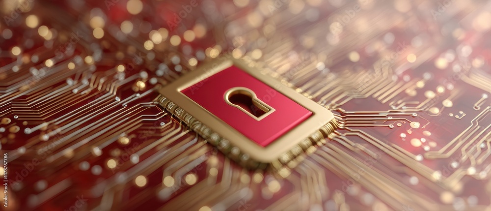 Poster quantum cybersecurity breakthrough holographic keyhole chip revealing advanced digital protection st