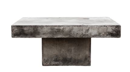 Grey Concrete Bench on Transparent Background, PNG