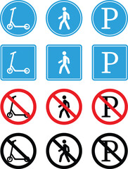 Highway sign icon set.Road sections of different shapes.Different icon of highway road sign.containing vehicle, car, road, highway, arrow, side and more vector design.Solid icons vector collection.