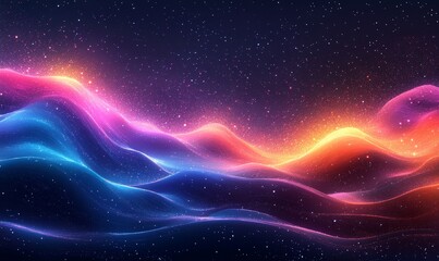 Fototapeta premium Gradient Waves and Sparkles, Generative AI