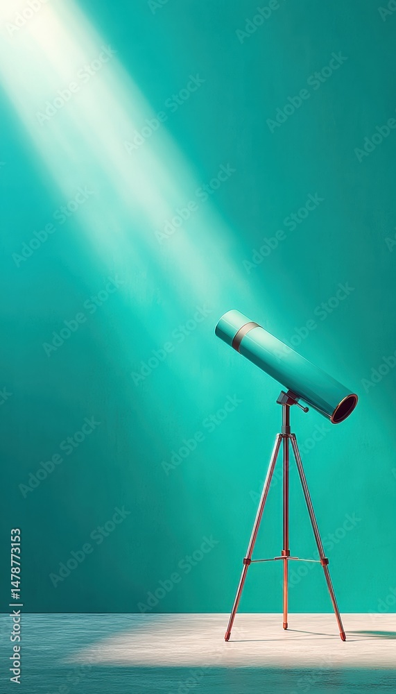 Poster quantum exploration meets minimalist design next-gen telescope visualization for tech innovation, sc