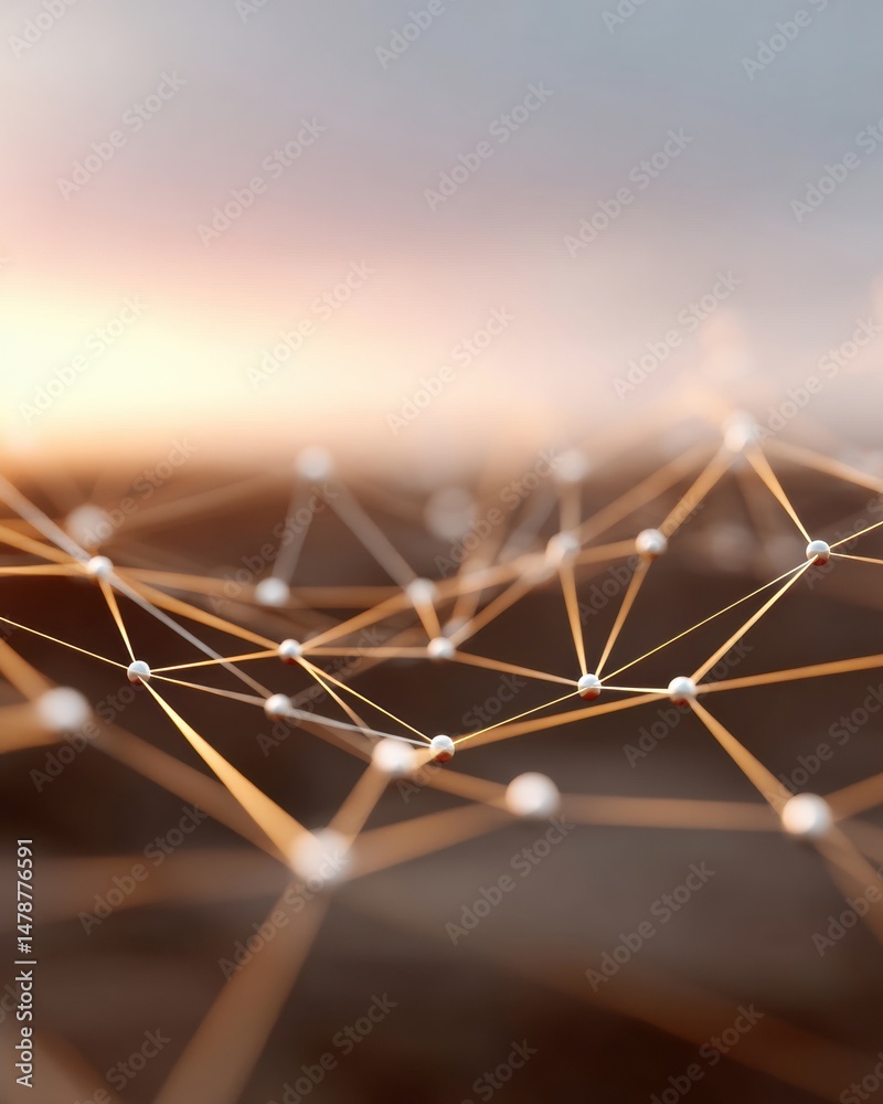 Aufkleber Neural Network Connectivity Futuristic Digital Landscape Visualizing AI Infrastructure, Innovative Tech Visualization for Next-Gen Communication Systems
