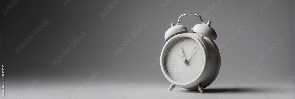 Aufkleber minimalist time management concept monochromatic classic alarm clock representing productivity, focu