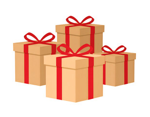 Obraz premium Stacked gift boxes, festive and celebratory