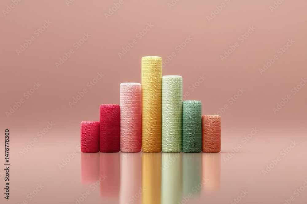 Poster Soft Gradient Growth Analytics Minimalist Bar Chart Visualizing Business Performance with Pastel Color Psychology and Trend-Driven Design Innovation