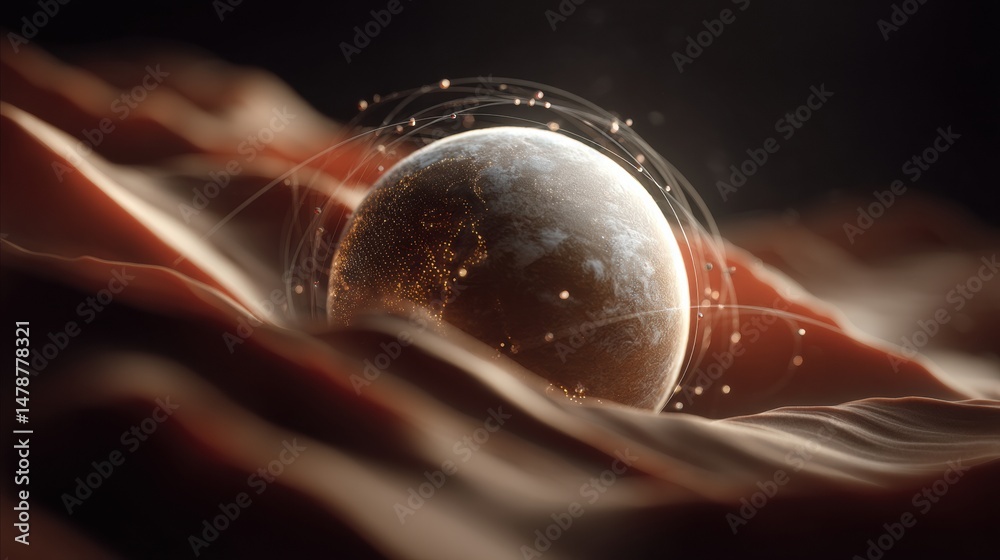 Aufkleber global digital connectivity reimagined futuristic blockchain visualization of earths network ecosyst