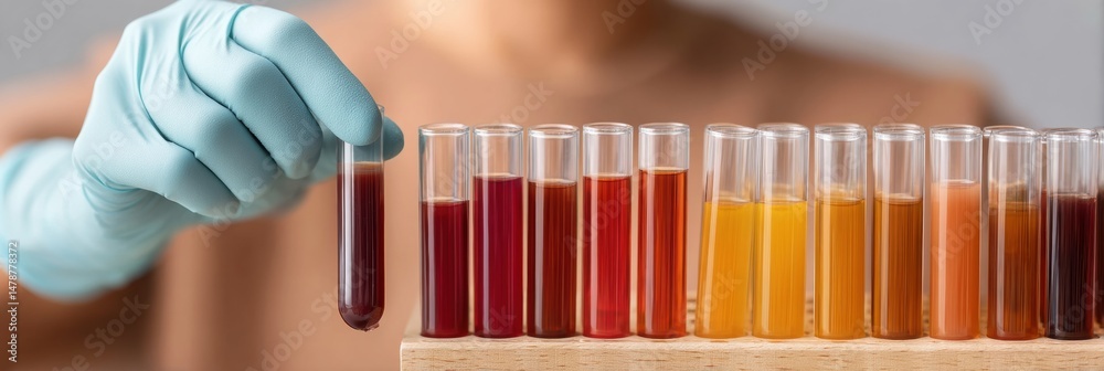 Poster precision diagnostics ai-enhanced medical laboratory testing with color-gradient blood sample analys