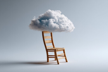 Chair on Cloud, Stairs to the clouds, Ladder of Success Concept