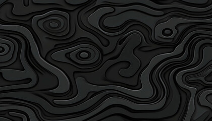 Fototapeta premium Abstract dark grey, black 3D waves, layered texture background. Perfect for website banners, presentations or digital designs.