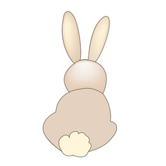Hare. Rabbit. Sit down view. Vector illustration