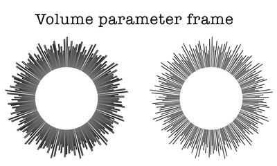 Fototapeta premium モノクロのボリュームパラメーターのフレームセット