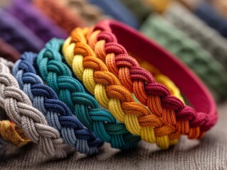 Colorful Braided Bracelets in Variety of Textures and Patterns for Fashion Accessories