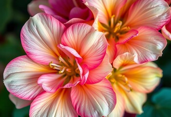 Fototapeta premium Vibrant oil-painted blooms, close-up, receding into depth , visual art, bright
