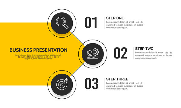 Next Infographic Arrow with 3 Options or Steps to Success. Presentation, Banner, Poster and Plan. Vector illustration.