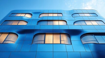 Modern Blue Glass Building Architectural Design