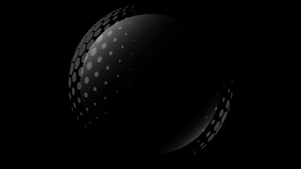 Futuristic spherical shield with hexagonal patterns and bubble-like energy surface, symbolizing cyber defense, data protection, and advanced security systems.