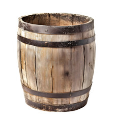 Obraz premium Wooden Barrel Isolated on Transparent Background