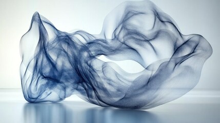 Naklejka premium Abstract Blue Smoke Wave Elegant Design Texture