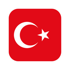 Turkey flag rounded square icon