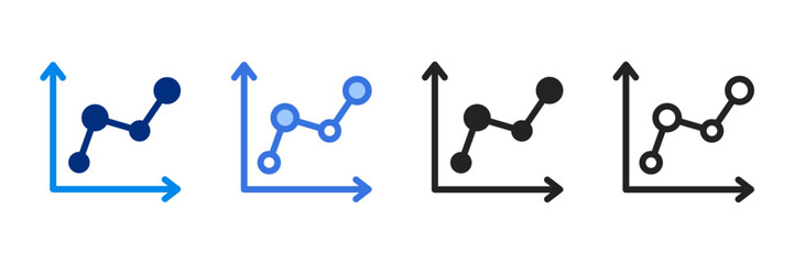 Line Graph  Icon Set Multiple Style Vector Illustration  © New River