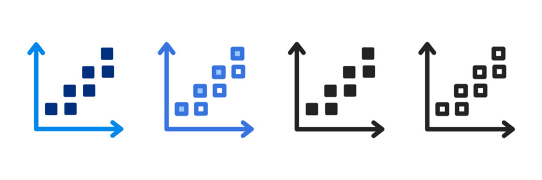 Scatter Plot  Icon Set Multiple Style Vector Illustration 